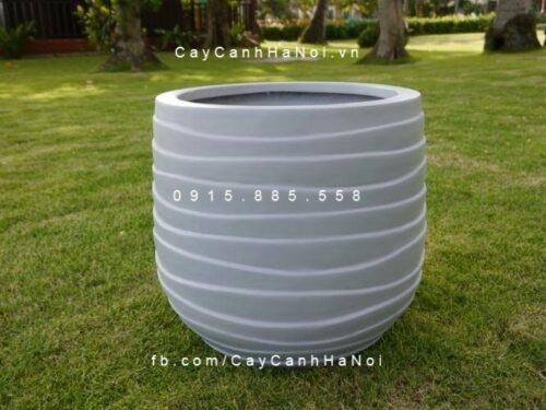 Chậu cây composite iPot tròn xọc ngang| IP-00058