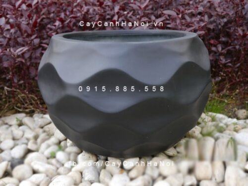Chậu nhựa composite iPot họa tiết nổi| IP-00099