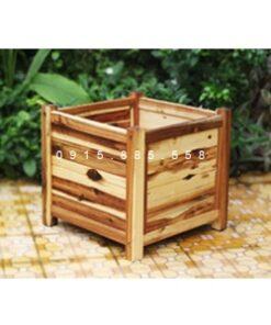 Chậu gỗ trồng cây vuông nhỏ D400 | DCDS014