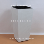 Chậu composite trồng cây cao cấp thông minh | 1606S (Trắng mờ)