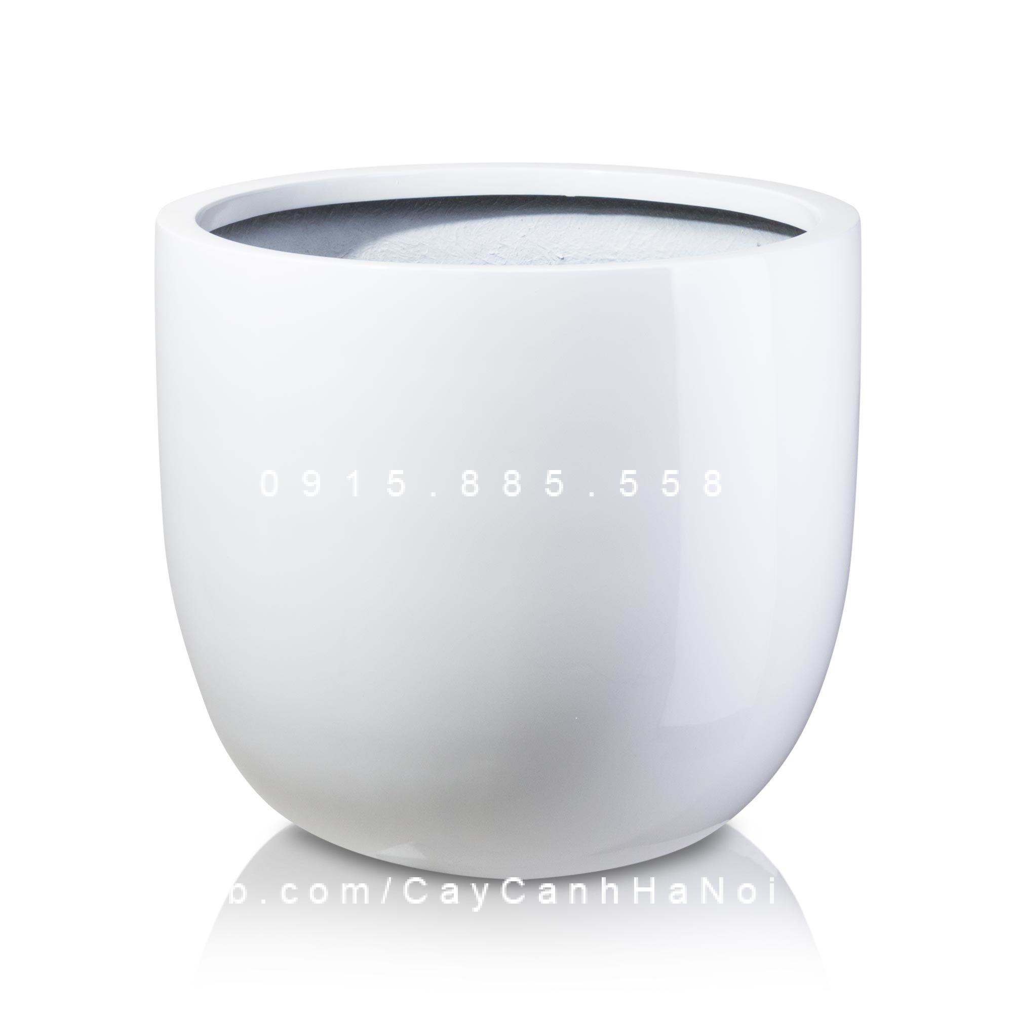 Chậu Composite Anber trồng cây cao cấp | 1083 (Trắng bóng)