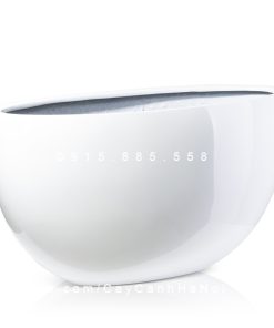 Chậu Composite Anber trồng cây cao cấp | 1095 (Trắng bóng)