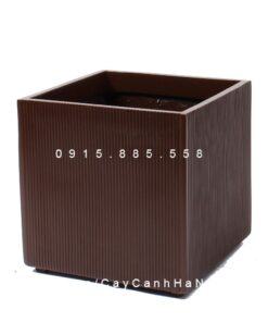 Chậu Composite Anber vuông trồng cây cao cấp | 1483 (Nâu mờ)