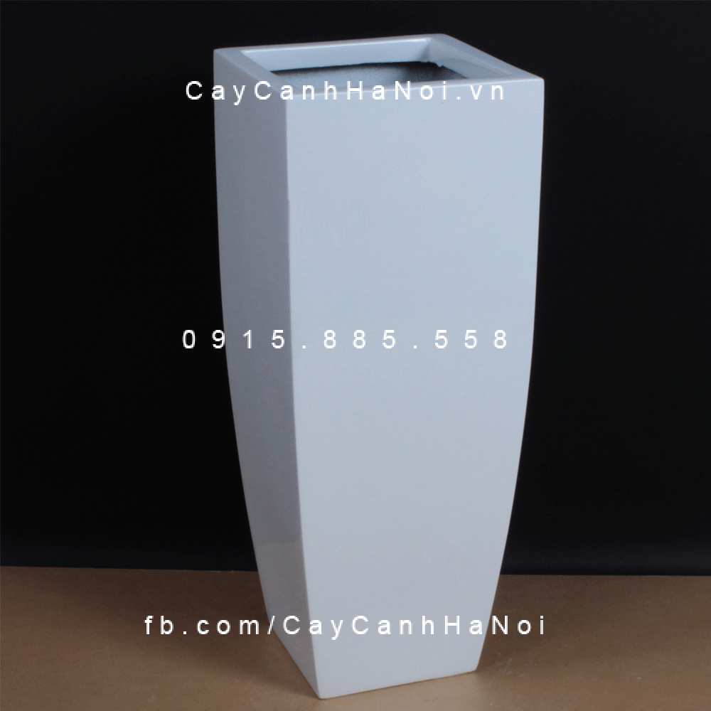 Chậu Composite Anber trồng cây cao cấp | 1025 (Trắng bóng)