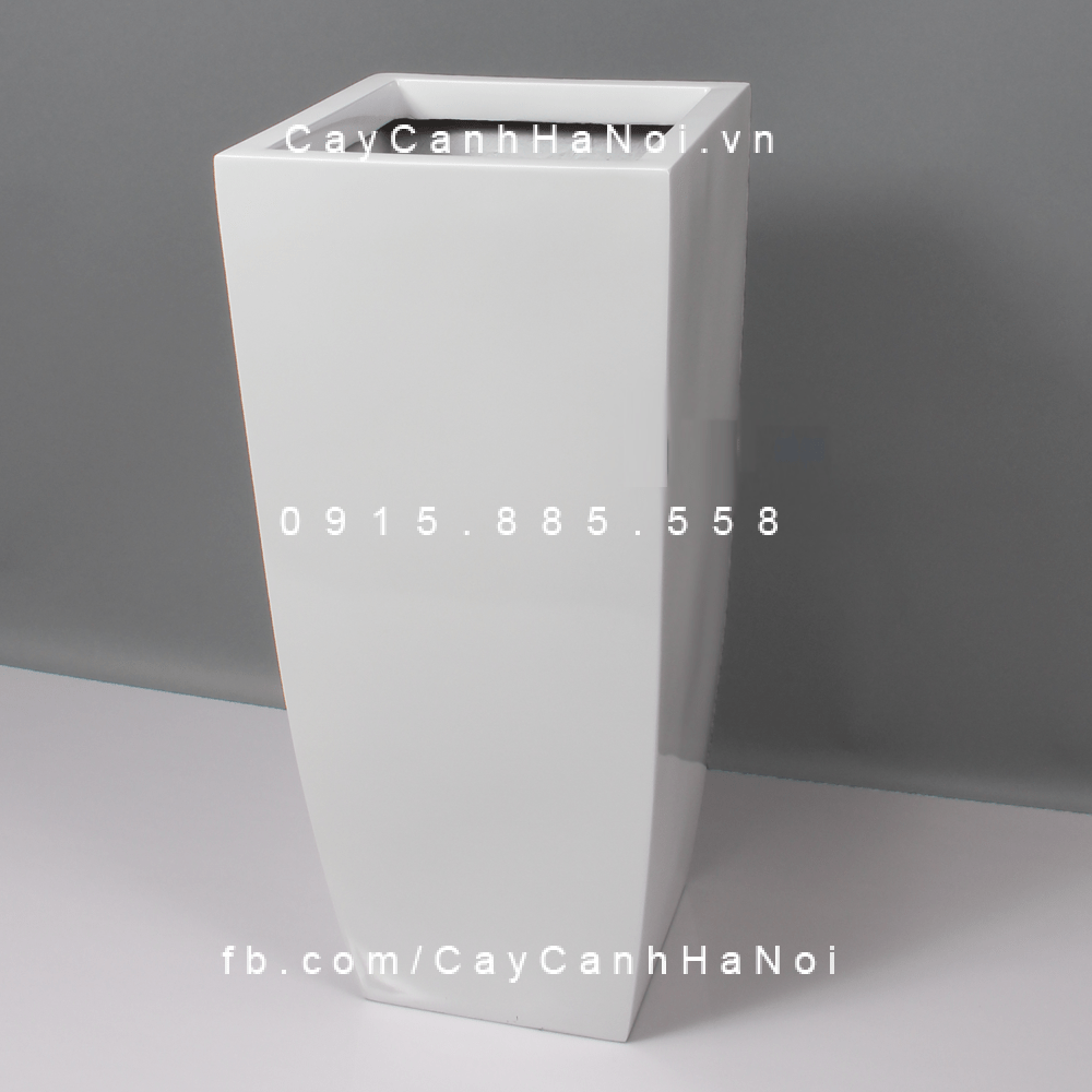 Chậu Composite Anber trồng cây cao cấp | 1025 (Trắng mờ)