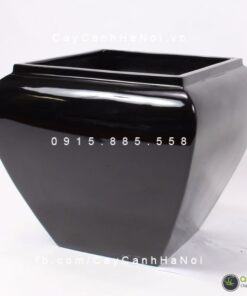 Chậu Composite Anber trồng cây cao cấp | 1026 (Đen bóng)