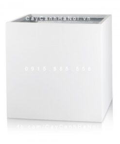 Chậu Composite Anber vuông trồng cây cao cấp trắng mờ | 1055