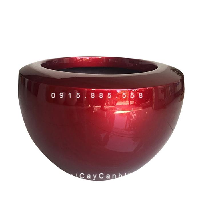 Chậu Composite Anber trồng cây cao cấp đỏ đô bóng | 1126