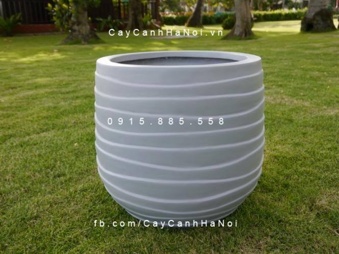 Chậu cây composite iPot tròn xọc ngang| IP-00058