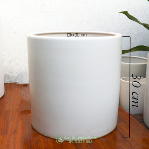 Kích thước chậu trụ tròn gốm sứ Bát Tràng ĐK 30cm
