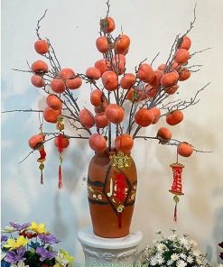 Cành hồng quả giả trang trí