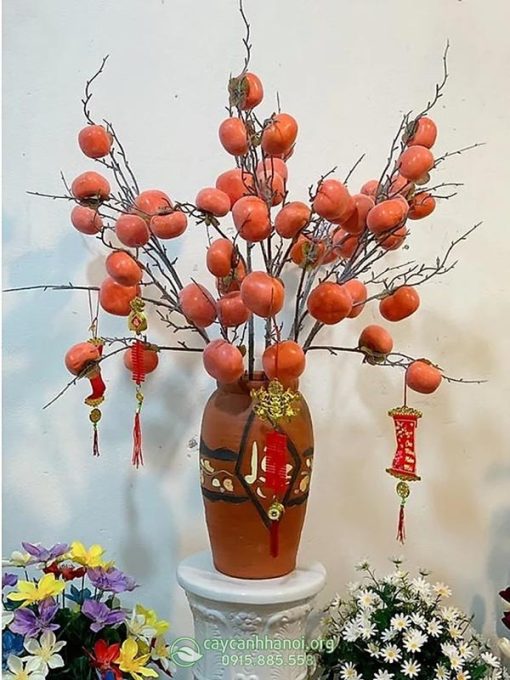 Cành hồng quả giả trang trí