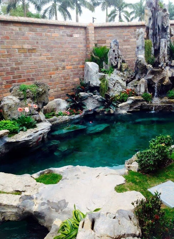 Tiểu cảnh hòn non bộ trang trí sân vườn