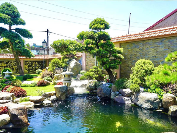 Tiểu cảnh thác nước sân vườn biệt thự