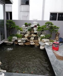 Tiểu cảnh sân vườn mini với hòn non bộ và cây cảnh