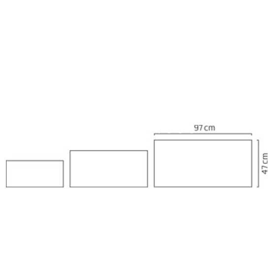 Chậu cây cảnh composite Esteras Buren chữ nhật dài giả đá